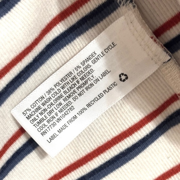 Universal Thread XS Striped Ribbed Racerback Tank Top – Cream Red Blue - Picture 4 of 10